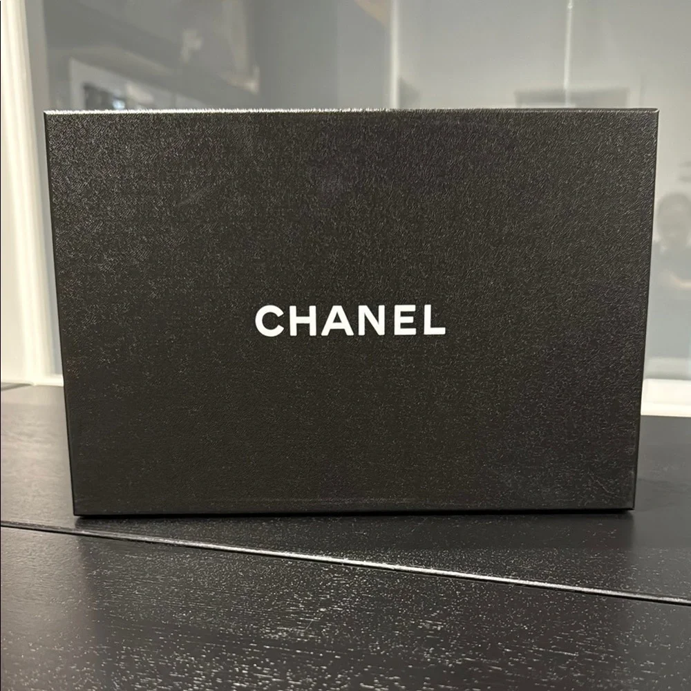 CHANEL Black Storage Box with White Logo